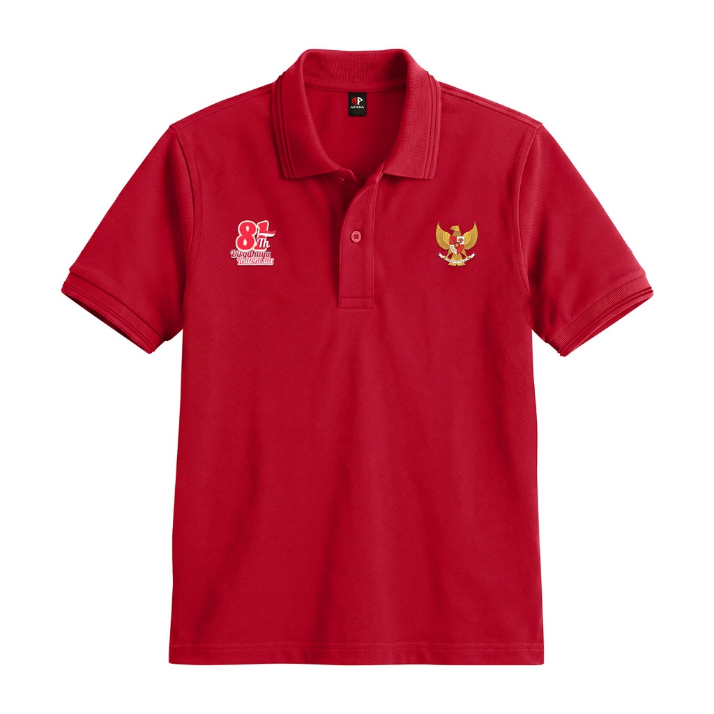 AFADA - Kaos Kerah Pria Distro Seragam Merah Putih hari KEMERDEKAAN 17 AGUSTUS HUT RI se INDONESIA