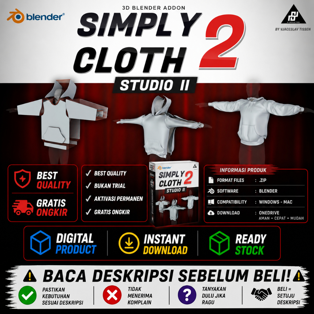 3D Blender - Simply Cloth Studio v2.0.02 - Addon - 020326