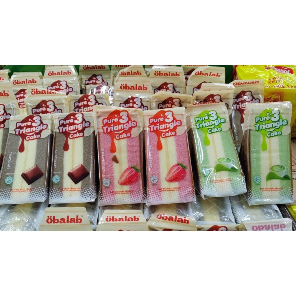 Jual OBALAB 3 Pure Triangle Cake Original Strawberry Barley Grass ...