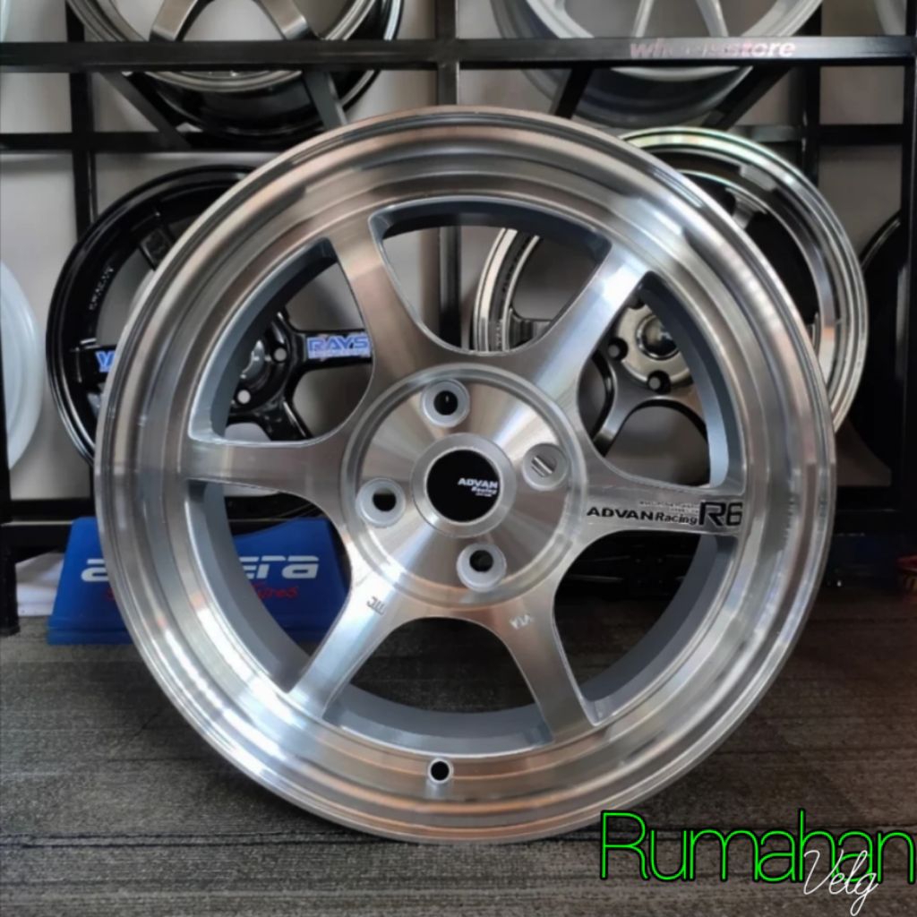 Jual velg advan r6 ring 15 lebar 6,5 et 42 velg mobil r15 velg racing ...