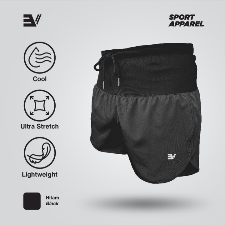 Celana Lari EV Running Shorts dengan Running Belt – Muat HP, Stretch & Lightweig
