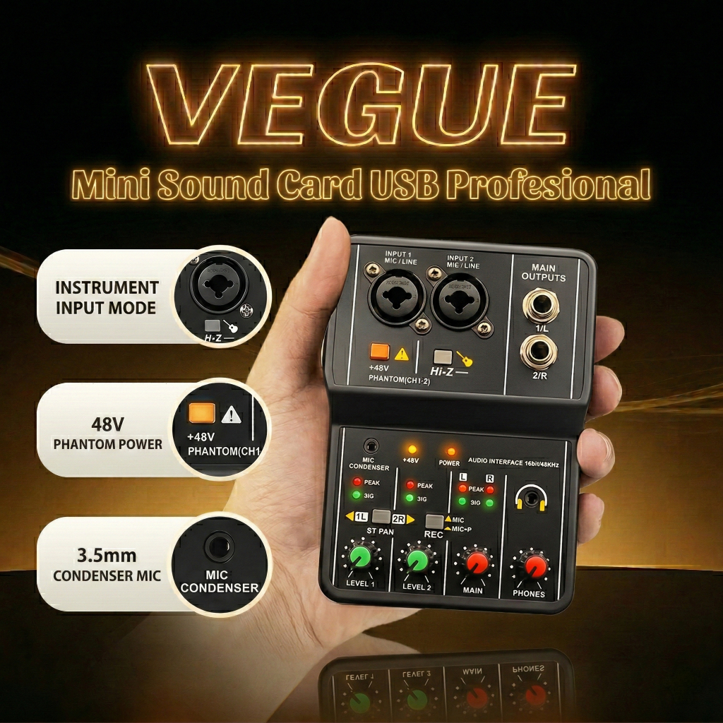Jual Professional Mini External Sound Card Portable Q-12 Audio ...