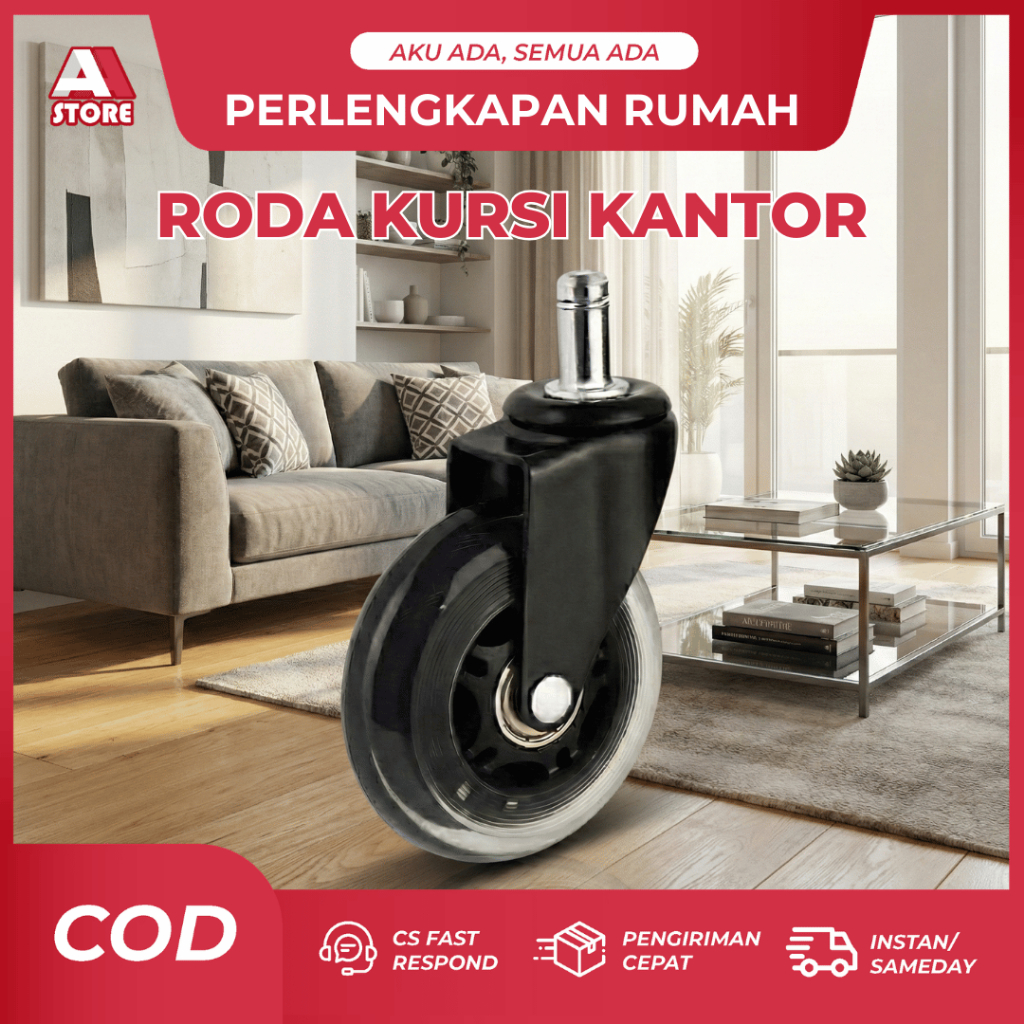 Jual Roda Kursi Kantor PU Pengganti Office Chair Wheels Anti Baret ...