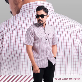 DGM Fashion Kemeja Pendek Kemeja Pria Yarndyed Pendek Kotak Yarn Dyed 048 B