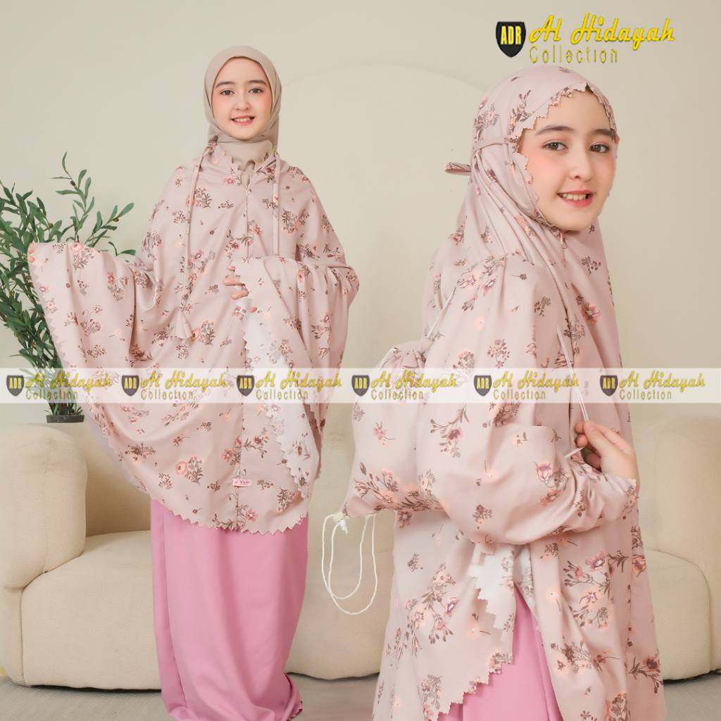 Jual Mukena Anak Resleting 2in1 Laser Cut Bahan Katun Premium