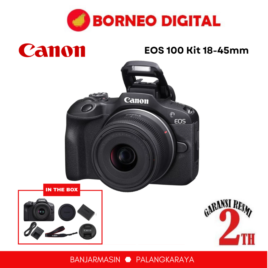 Jual CANON EOS R100 With Lens RF-S18-45mm is STM Kamera Mirrorless ...