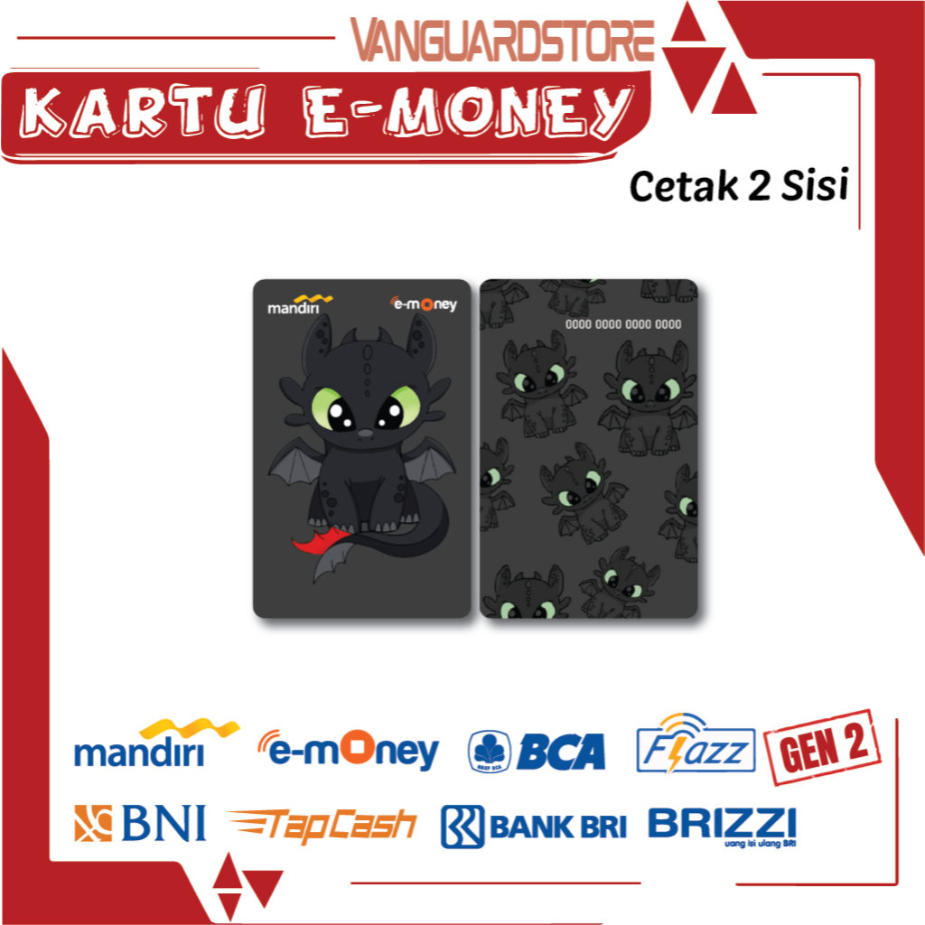 Jual KARTU E MONEY E TOLL TOOTHLESS ANIME 4 EMONEY MANDIRI FLAZZ BCA ...