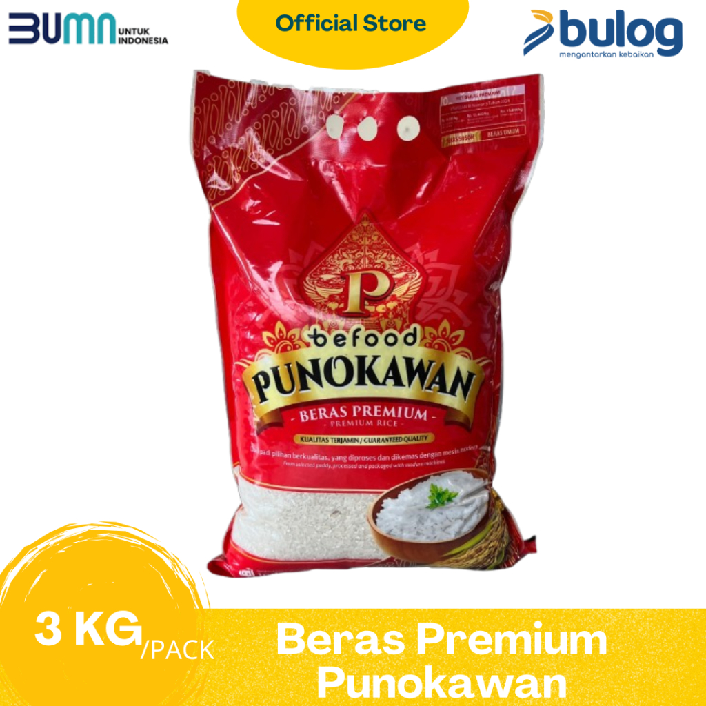 Jual BULOG - Beras Premium Punokawan 3 kg | Shopee Indonesia