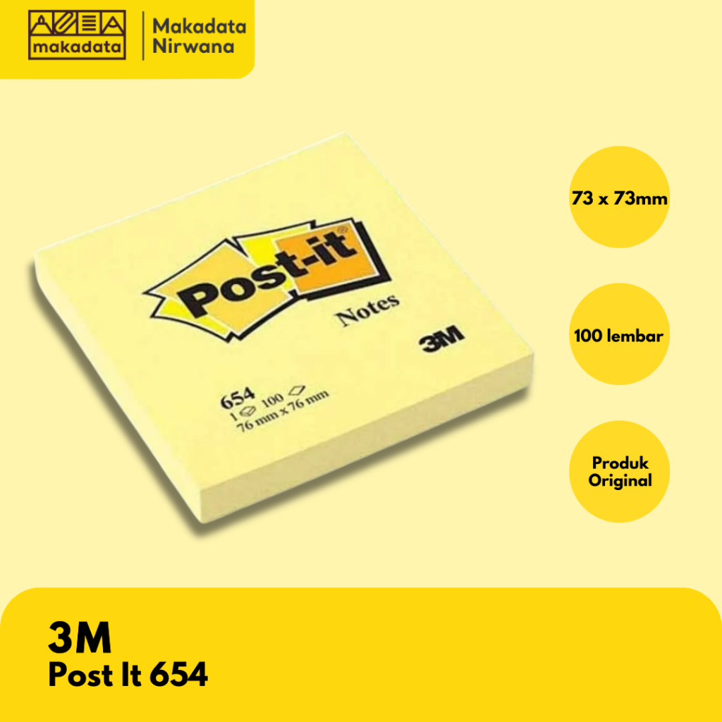 Jual 3M POST IT/ STICKY NOTE 654 (1 PCS) | Shopee Indonesia