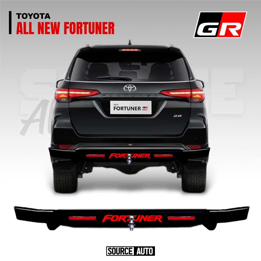 Jual REAR BUMPER GUARD NEW MODEL EMBOSS GR SPORT / FORTUNER WITH LAMP ...