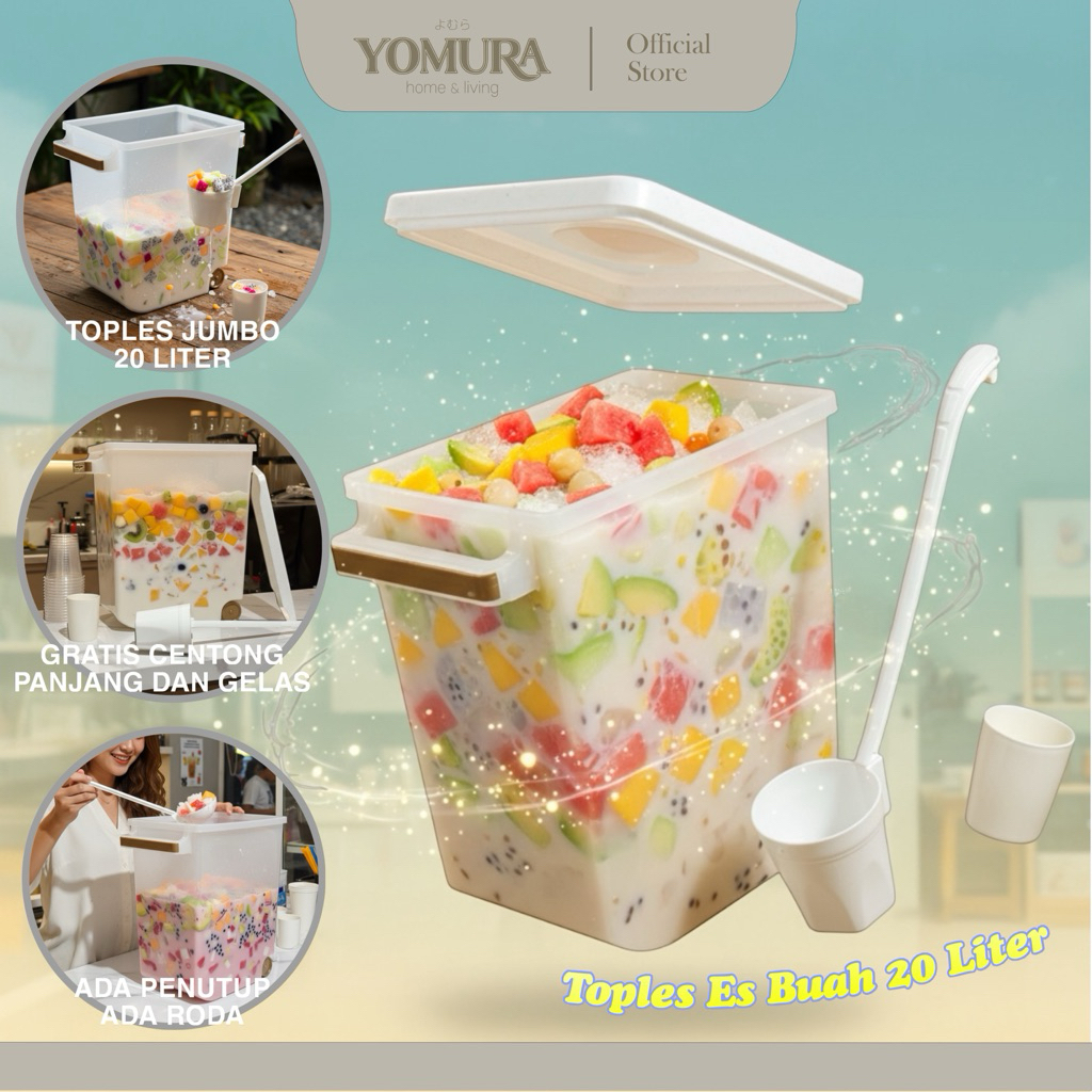 Jual YOMURA Container Minuman/ Es Buah Serbaguna 20 / 15 LITER GRATIS ...