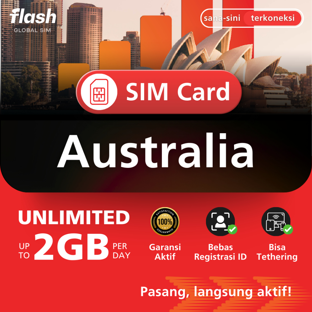 Jual Flash SIM Card Australia Unlimited Data (Kartu Perdana Melbourne ...