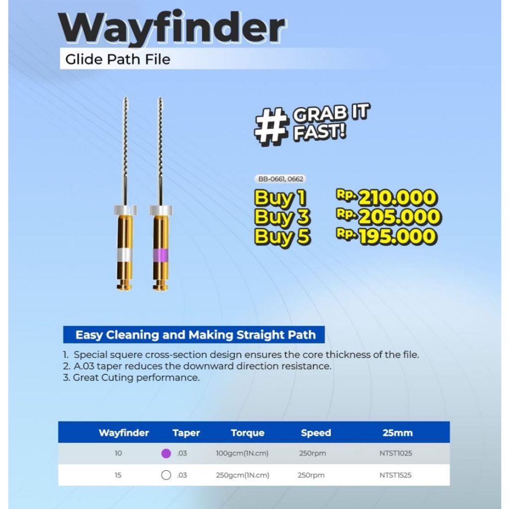Jual Jarum Endo Rotary File Wayfinder (Glide Path File) 6Pcs/Blister ...
