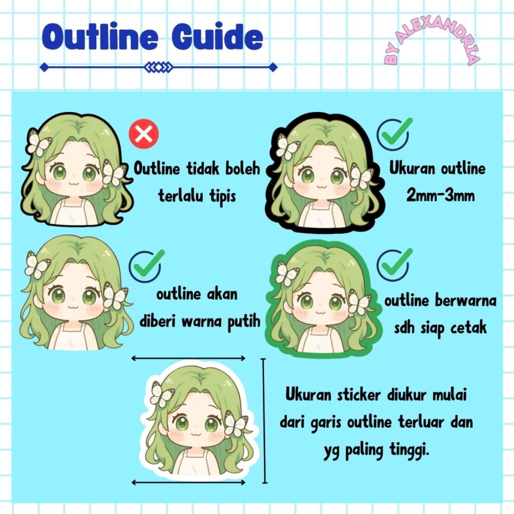 Jual Custom Sticker Vinyl Die Cut [ Potong Putus ] Per lembar A4 ...