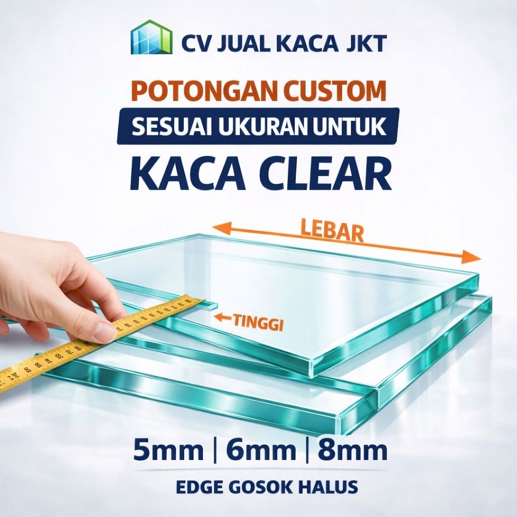 Jual Kaca Clear / Kaca Bening 8 mm ( 8 mili ) masih tajam Volume 1 m2 ...