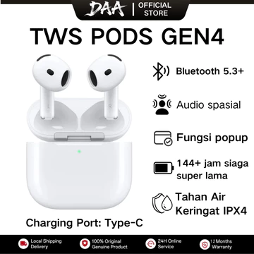 DAA TWS GEN4 Bluetooth 5.4 Earphone Headset ANC Noise Reduction Earphone Olahraga Game IPX6