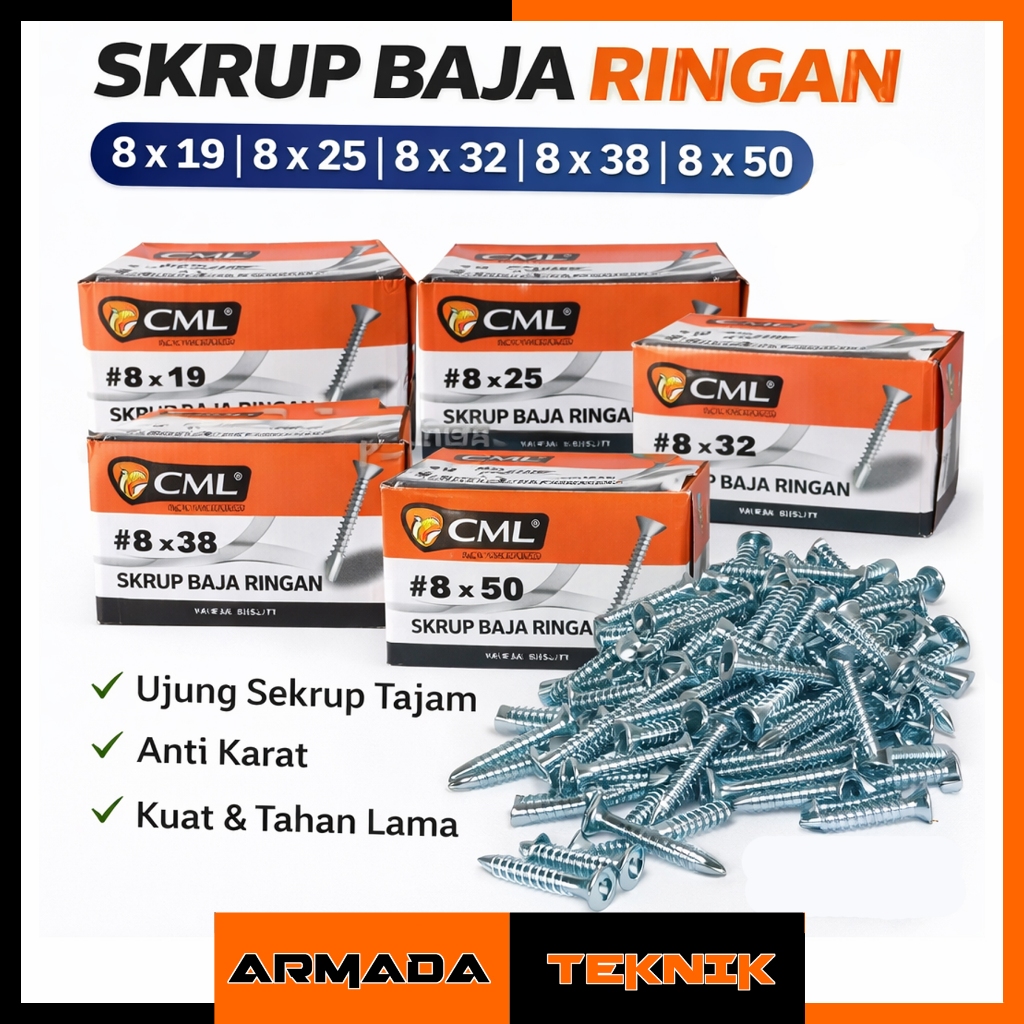 Jual Camel Skrup Baja Ringan Skrup SDS Flat Head Skrup Roofing 8 x 25 8 ...