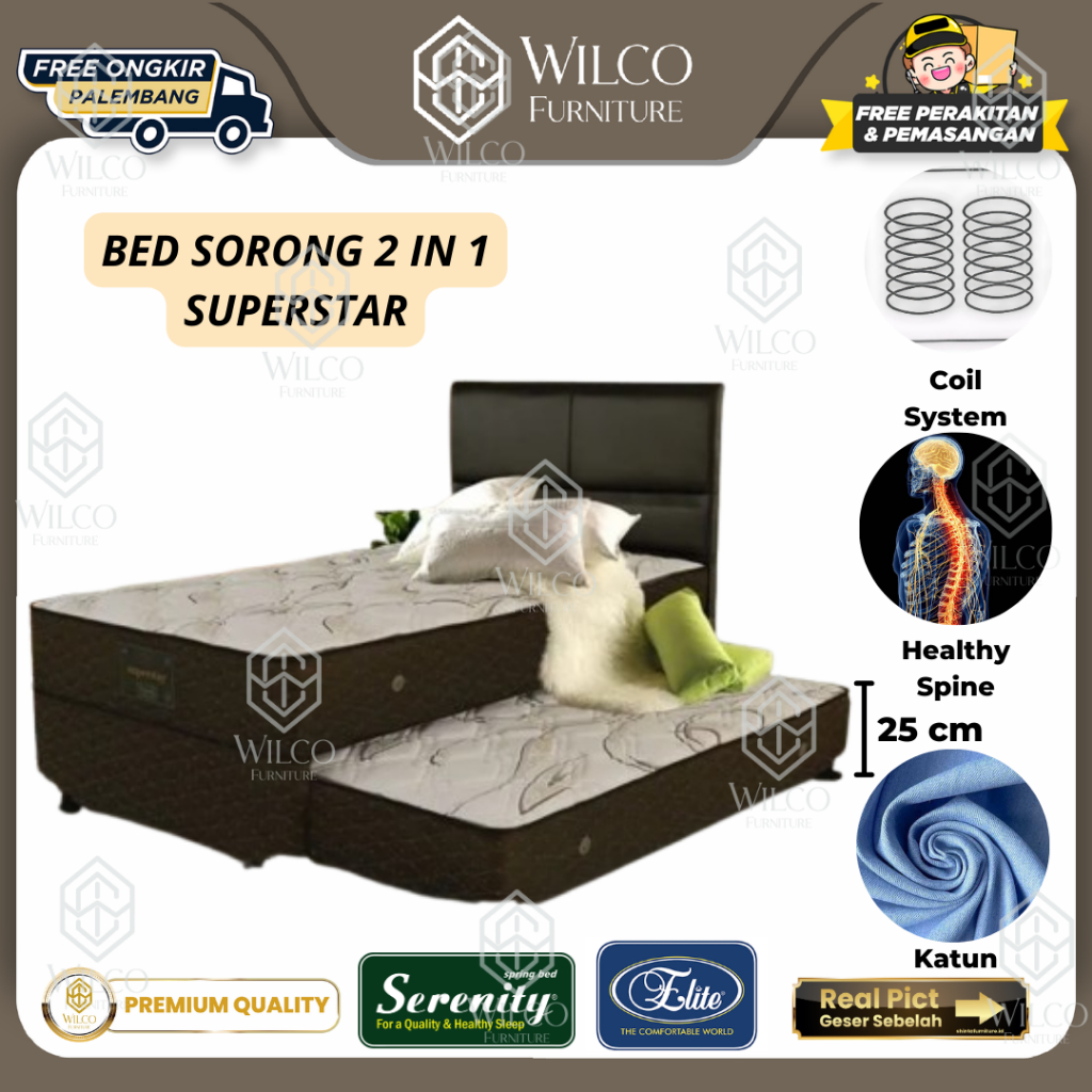 Jual Bed Sorong 2 in 1 Serenity Super Star / Matras Kasur Sorong ...