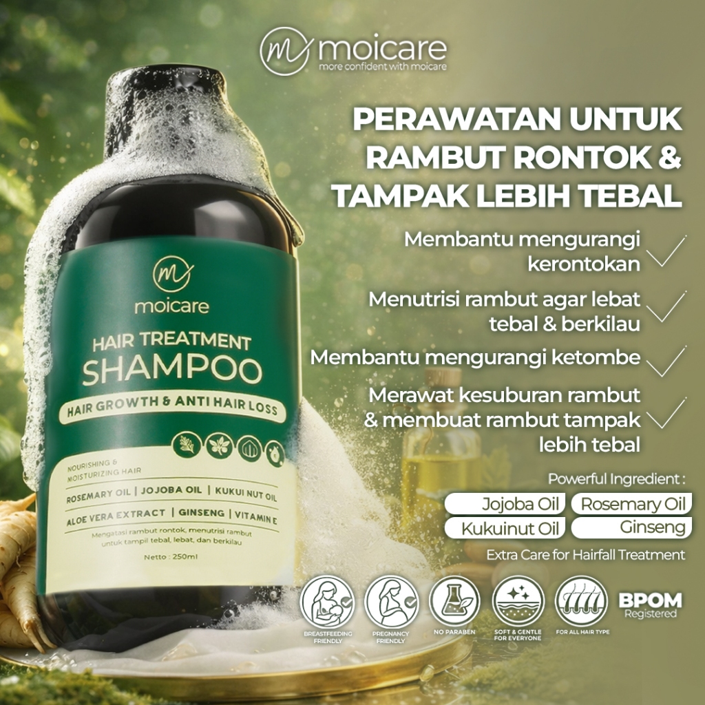 Jual Moicare Hair Treatment Shampoo Anti Rontok – Dengan Ginseng ...