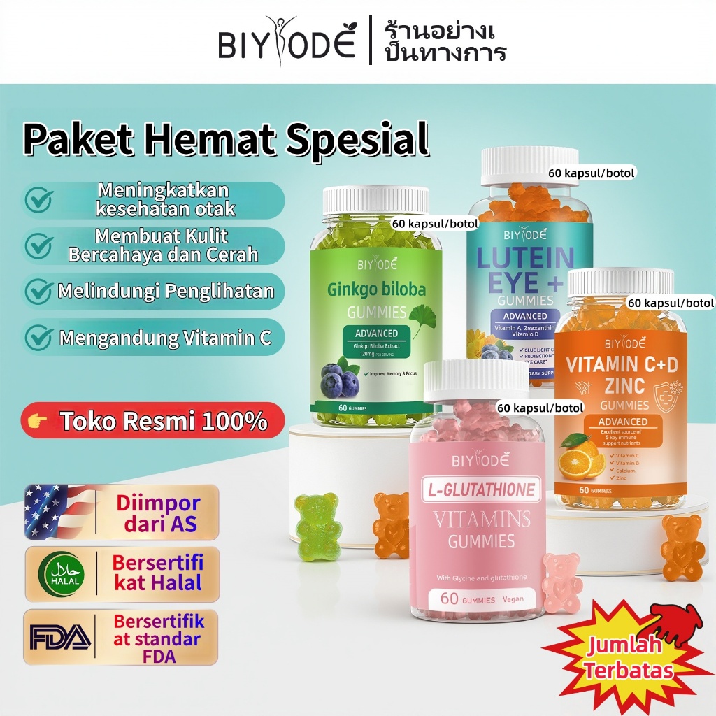 Jual Buy 1 Get 1 Biyode Beauty Supplements Set Kombinasi Pemutih Kulit ...