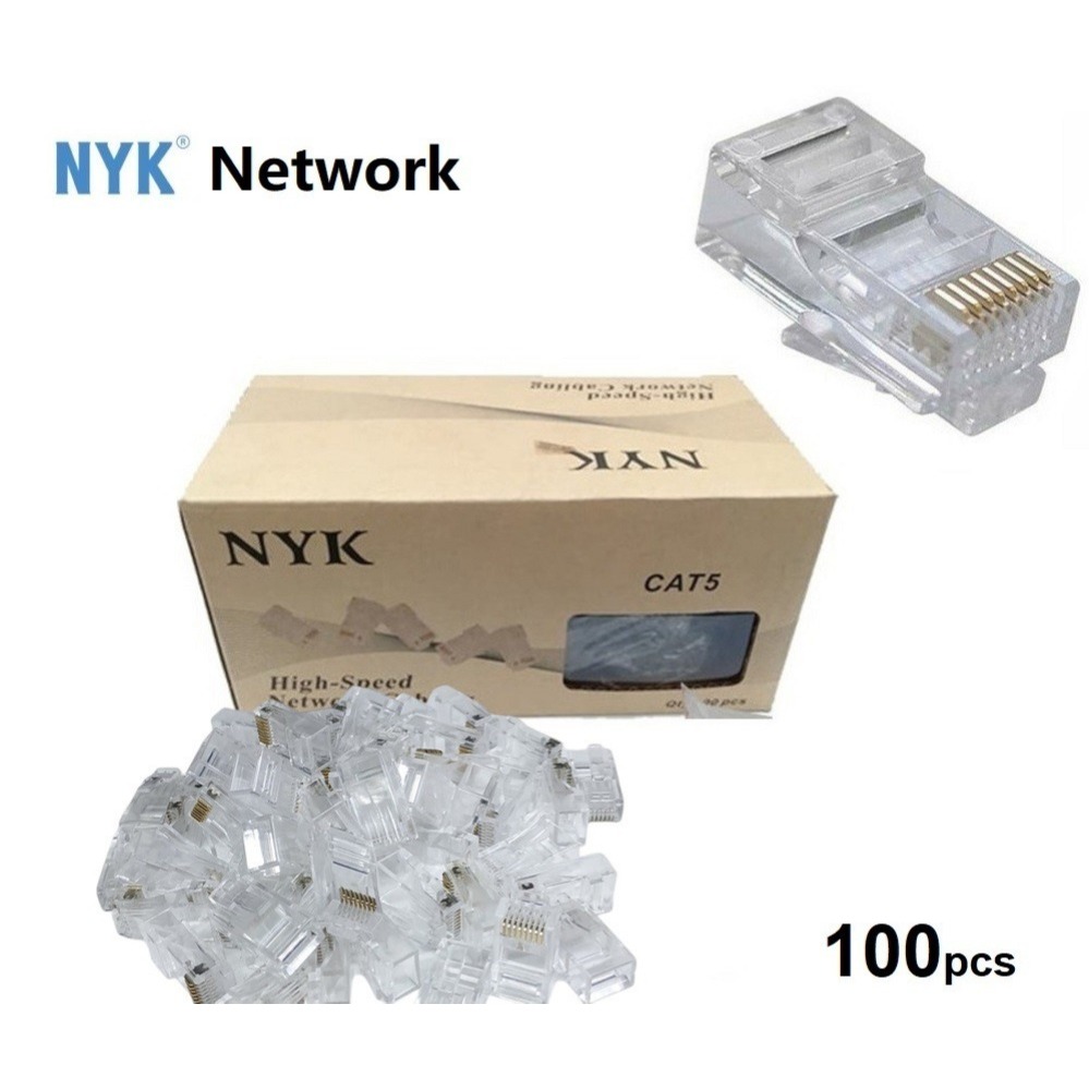 Jual RJ 45 CAT 5E NYK connector rj 45 isi 100 | Shopee Indonesia