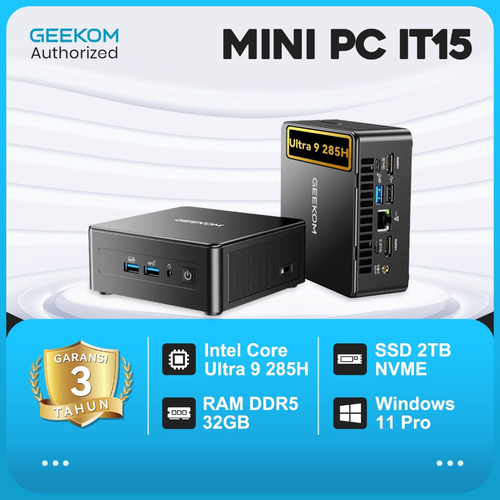 GEEKOM IT15, The Most Powerful AI Mini PC with Intel Ultra 9 285H 99 Tops| 32GB DDR5,2TB SSD|WiFi 7