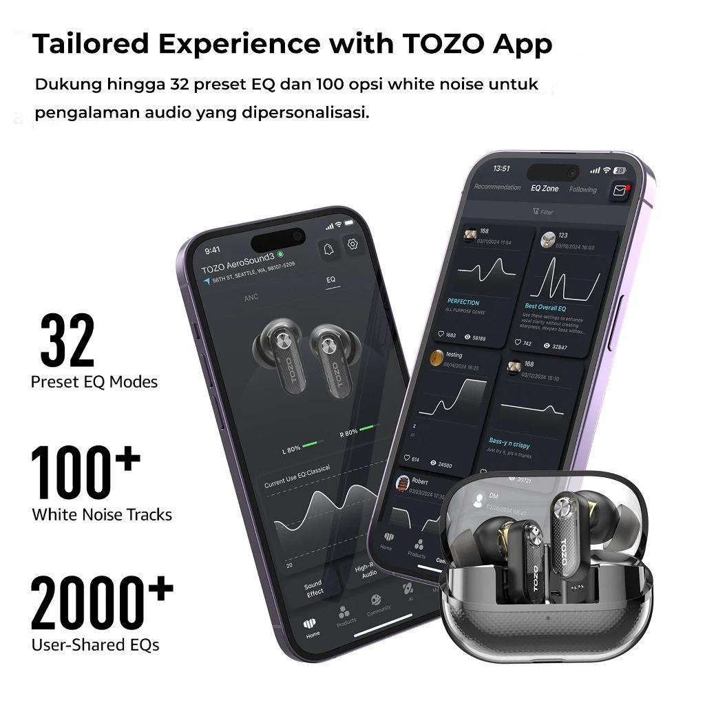 Jual TOZO AEROSOUND3 Earphone Bluetooth TWS 6 Mic Hybrid ANC+ AI 4 Mics ...