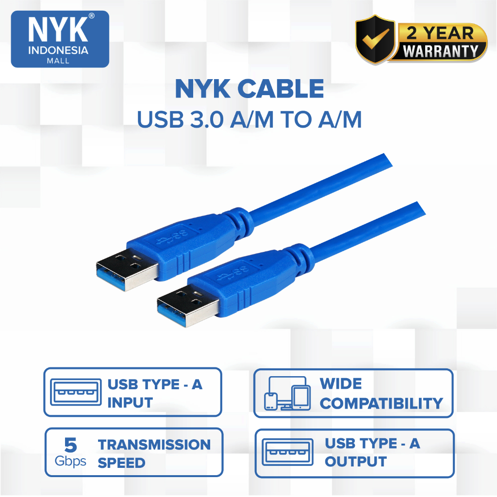 NYK Cable USB to USB v3.0 AM to AM 60cm COD