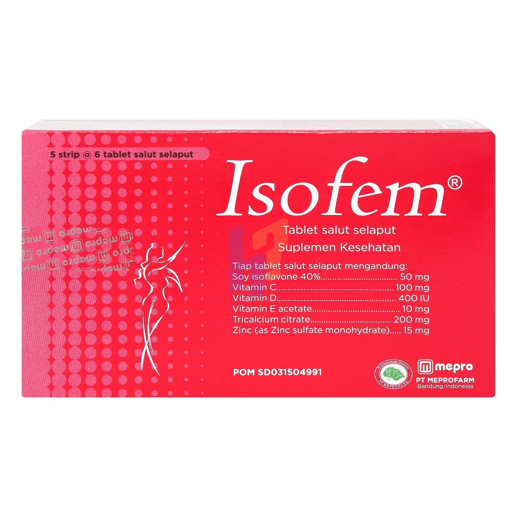 Jual ISOFEM 1 BOX ISI 5 STRIP | SUPLEMEN MENOPAUSE, KESEHATAN WANITA ...