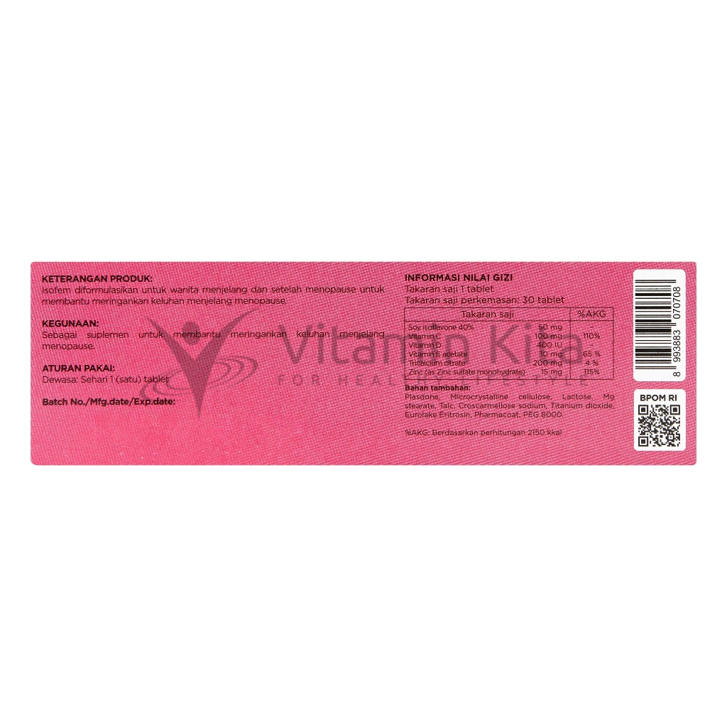 Jual ISOFEM 1 BOX ISI 5 STRIP | SUPLEMEN MENOPAUSE, KESEHATAN WANITA ...