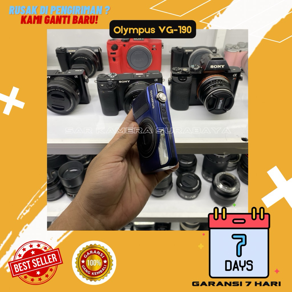 Jual Kamera digital pocket camdig olympus VG-190 blue | Shopee Indonesia