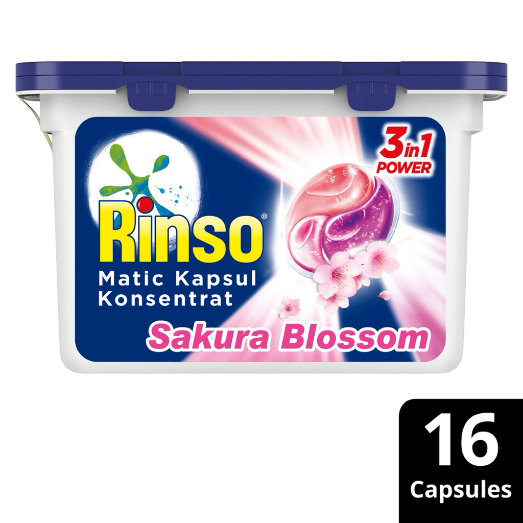 Jual Rinso Matic Kapsul Konsentrat 3 In 1 Sakura Blossom 16 Kapsul ...