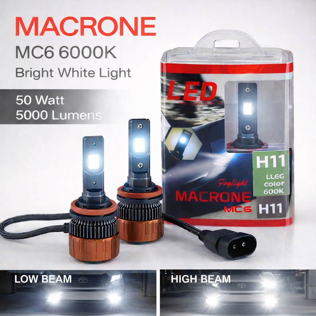 Jual LAMPU LED MC6 MACRONE HEADLAMP FOGLAMP H4/H11/HB3/HB4/9012/H1/H7 ...