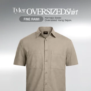CUTOFF Tyler Oversized Basic Shirt Rami Kemeja Pria Polos Lengan Pendek