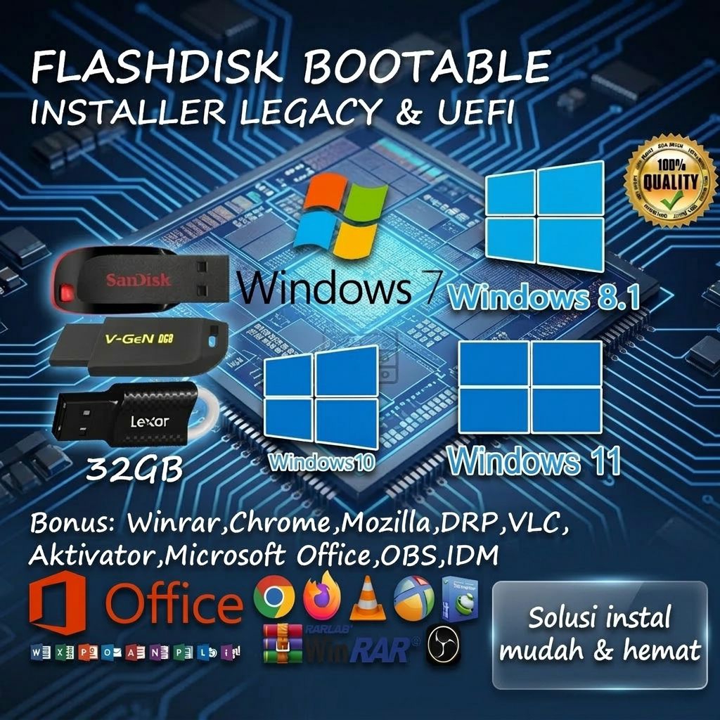 Jual USB FLASHDISK BOOTABLE | MULTIBOOTABLE WINDOWS XP-7-8.1-10-11 ...