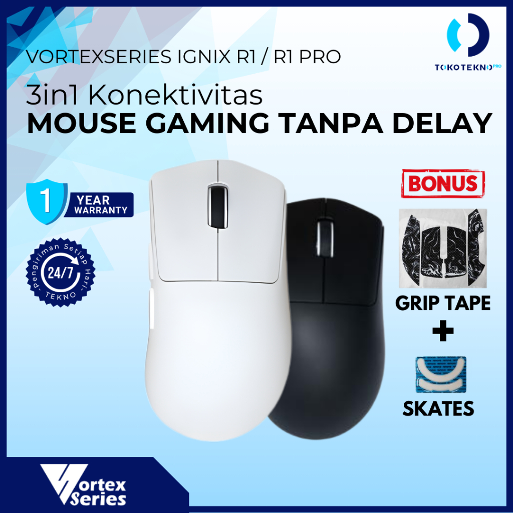 Jual Vortexseries IGNIX R1 / R1 Pro Vortex Wireless Gaming Mouse 3in1 ...