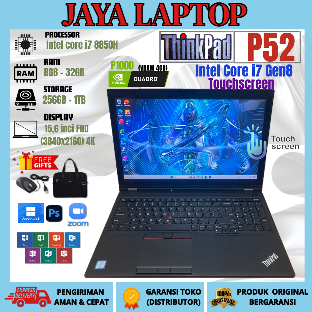 Jual LAPTOP LENOVO ThinkPad P52 Intel Core i7 Gen8 Nvidia Quadro ...