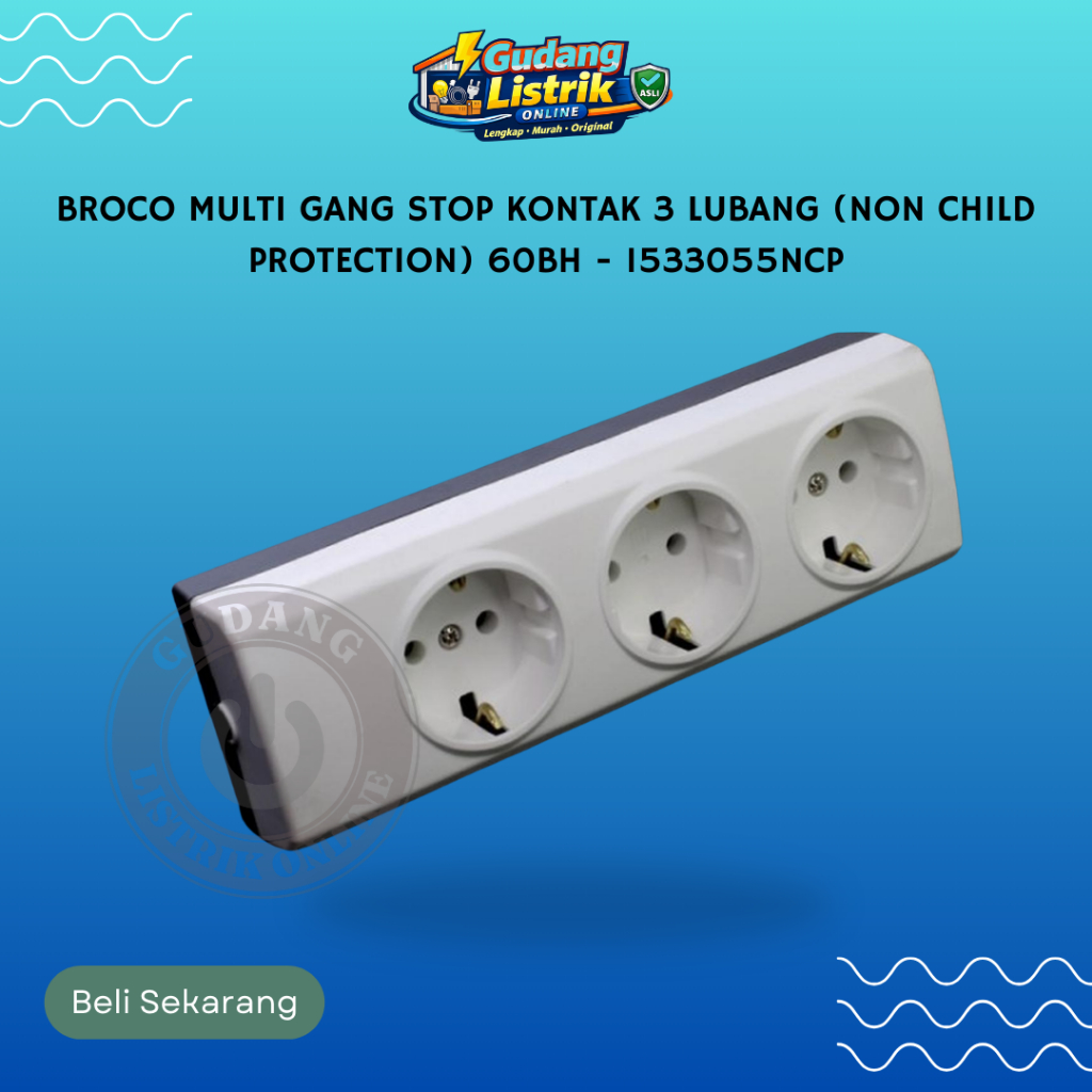 Jual Broco Multi Gang Stop Kontak 1–6 Lubang Non Child Protection ...