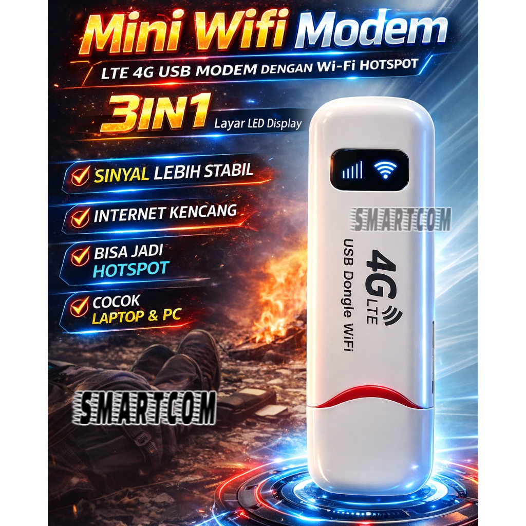 SMARTCOM ~ Modem USB WIFI MIFI K5188 4G LTE Unlock All Operator