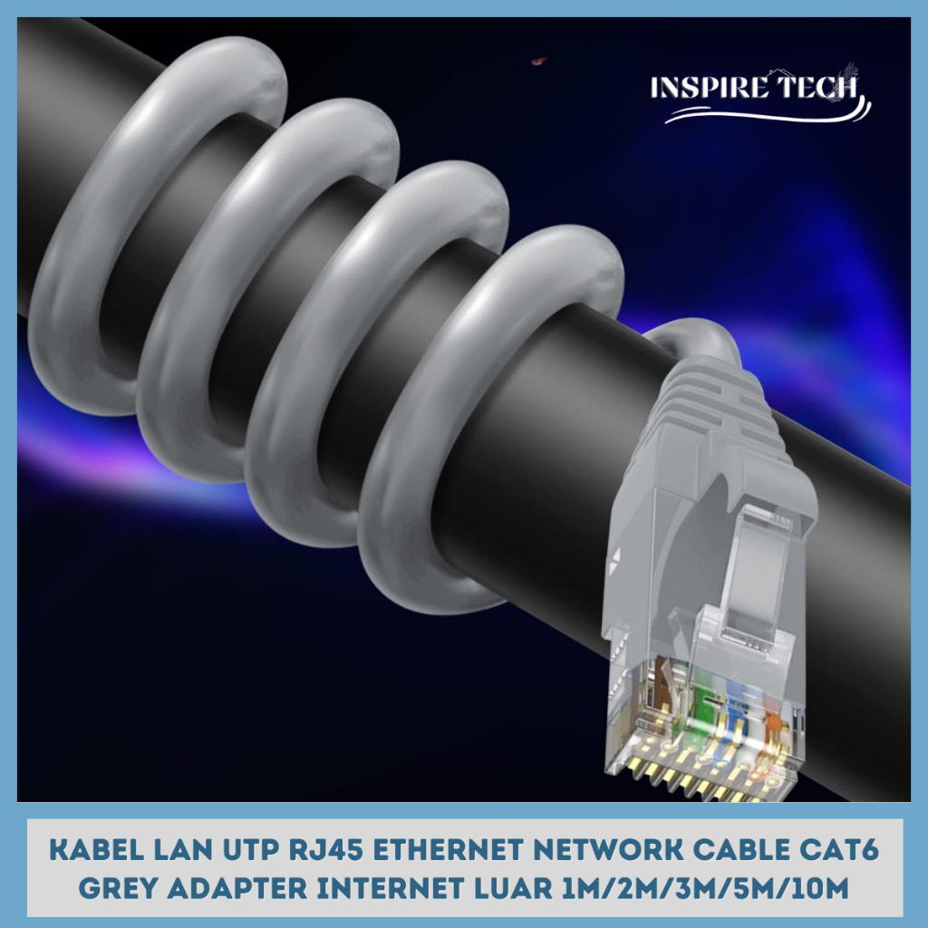 Jual Kabel LAN UTP RJ45 Ethernet Network Cable CAT6 Grey Adapter ...
