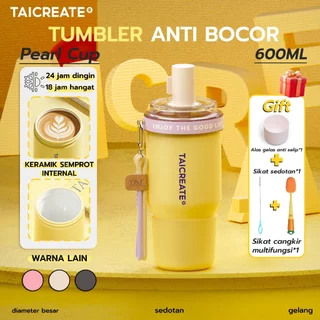 Taicreate Pearl Cup 600ml Tahan Dingin 24 Jam Bonus Karet Anti Slip & Sikat
