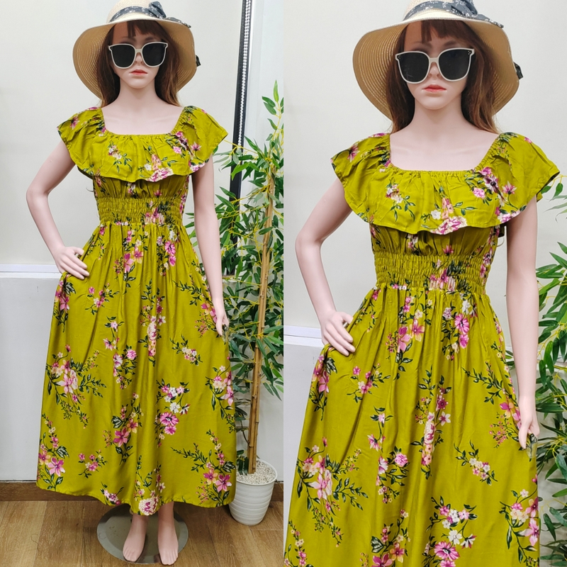 Dress Olivia Sabrina Casual Santai Rayon Adem Nyaman Motif Bunga - foto 2