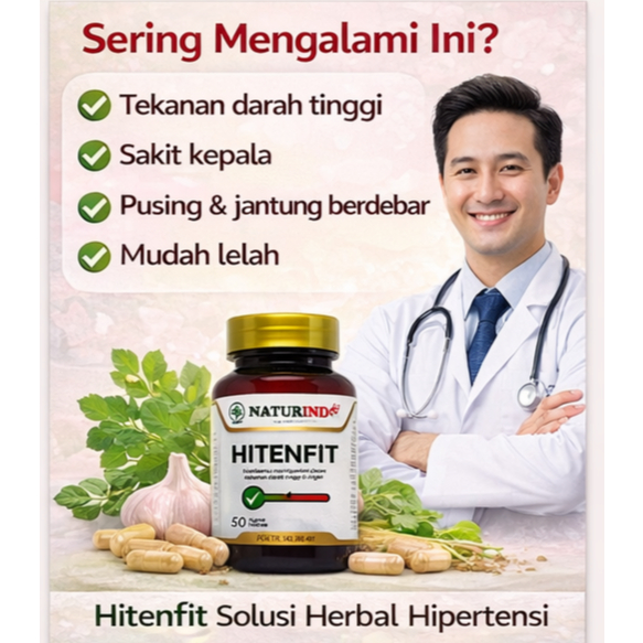 Jual Obat Darah Tinggi Herbal Hitenfit Naturindo | Shopee Indonesia