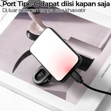 Caseme Ring Light Clip PL4 PRO LED 360° Lampu Selfie Portable 3 Mode