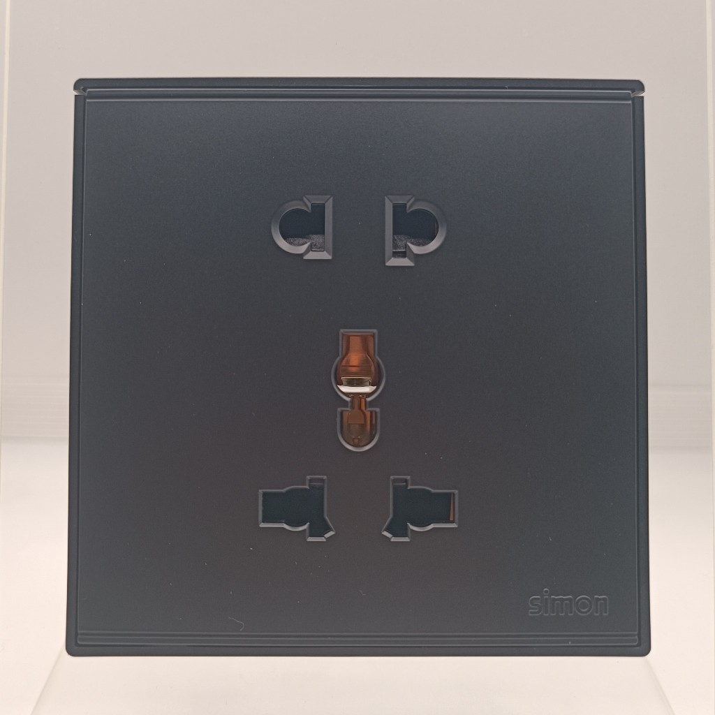 Jual SIMON E6 BLACK DOFF / MATT BLACK UNIVERSAL SOCKET / MULTI SOCKET ...