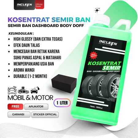 KOSENTRAT SEMIR - Semir Ban Semir Jok Semir Dashboard Semir Doortrim Semir Body Doff Kendaraan Mobil Motor by INCLEEN AutoCare - Serbaguna Dari Kusam Bikin Tampilan Kendaraan Kalian Jadi Kaya Habis Salon Dan Fresh Lagi