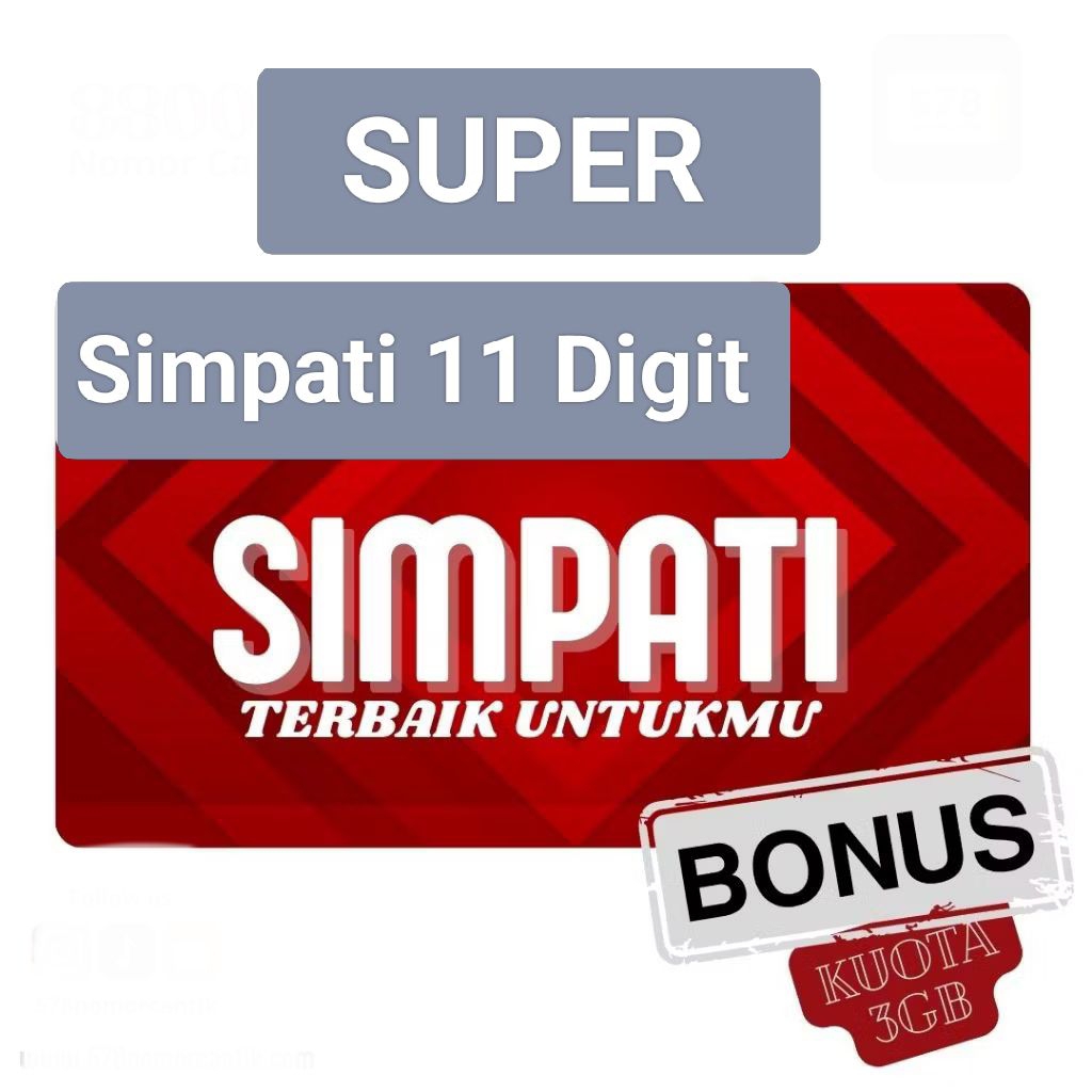 Jual Nomor Cantik Kartu Perdana SIMPATI TELKOMSEL Prabayar 11 Digit ...