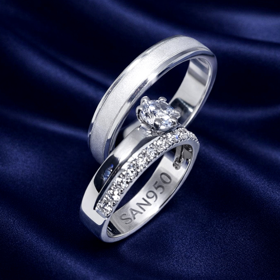 Jual Cincin Kawin Nikah SAN950 C44 - Platinum Palladium Perak950 - Ring ...
