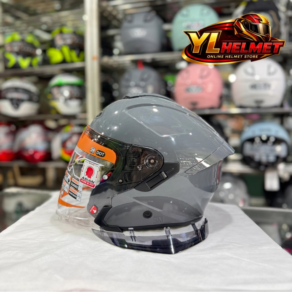 Jual Helm INK Terra 2 Solid - Gorilla Grey Glossy Double Visor Free ...