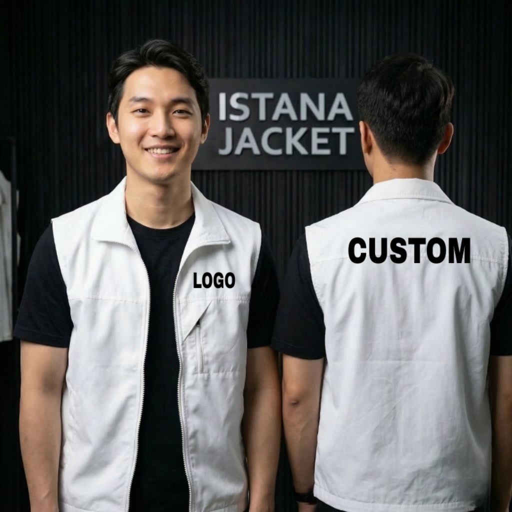 Jual Rompi Putih Polos Rompi Custom Logo dan Tulisan | Shopee Indonesia